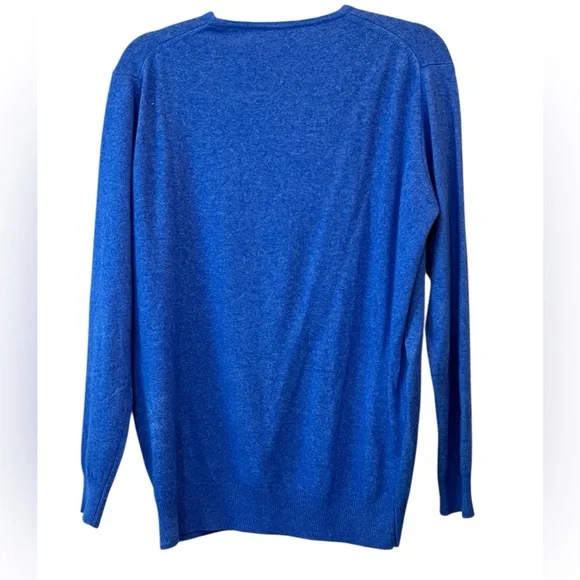 Cashmere Collection Royal Blue V-Neck Sweater Men's - Picture 3 of 5